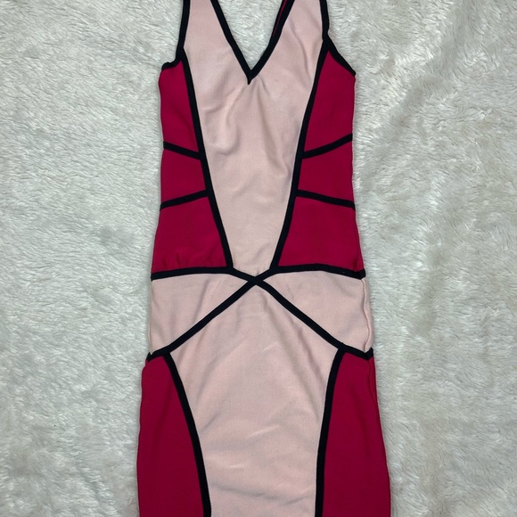 Bebe pink color block dress - Picture 6 of 9
